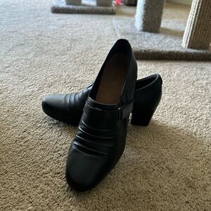 Black Leather Slip-On Loafers
